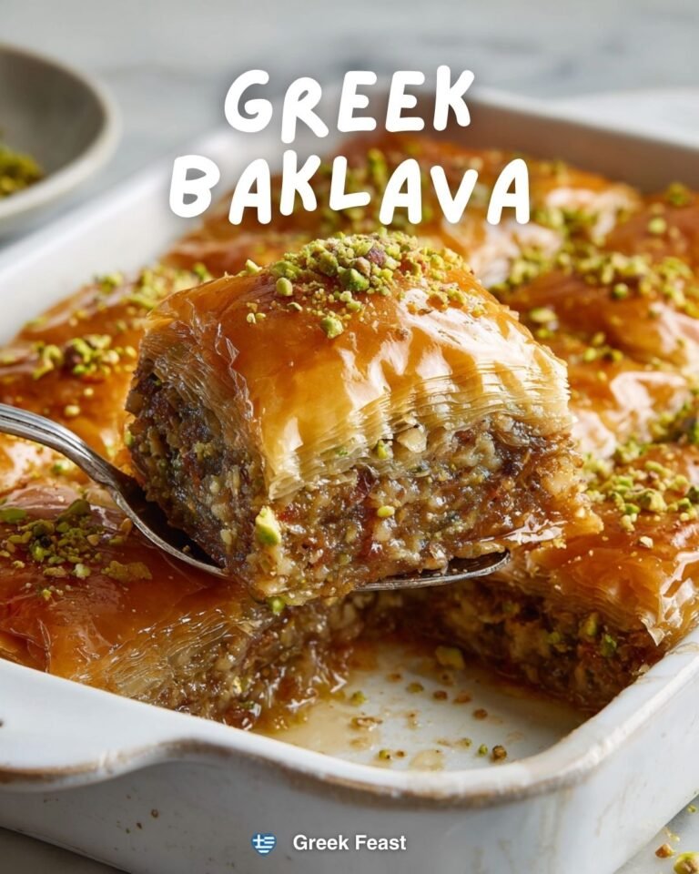 Homemade Greek Baklava with Walnuts and Pistachios