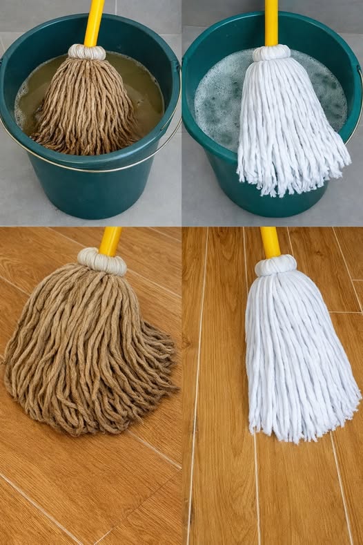Very dirty mop, do not buy it again: a drop of this ingredient and it will be as good as new again